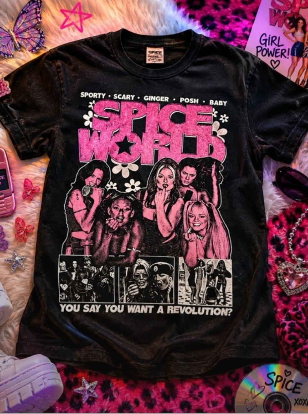Spice World Graphic Tee 🩷🖤 (Large)